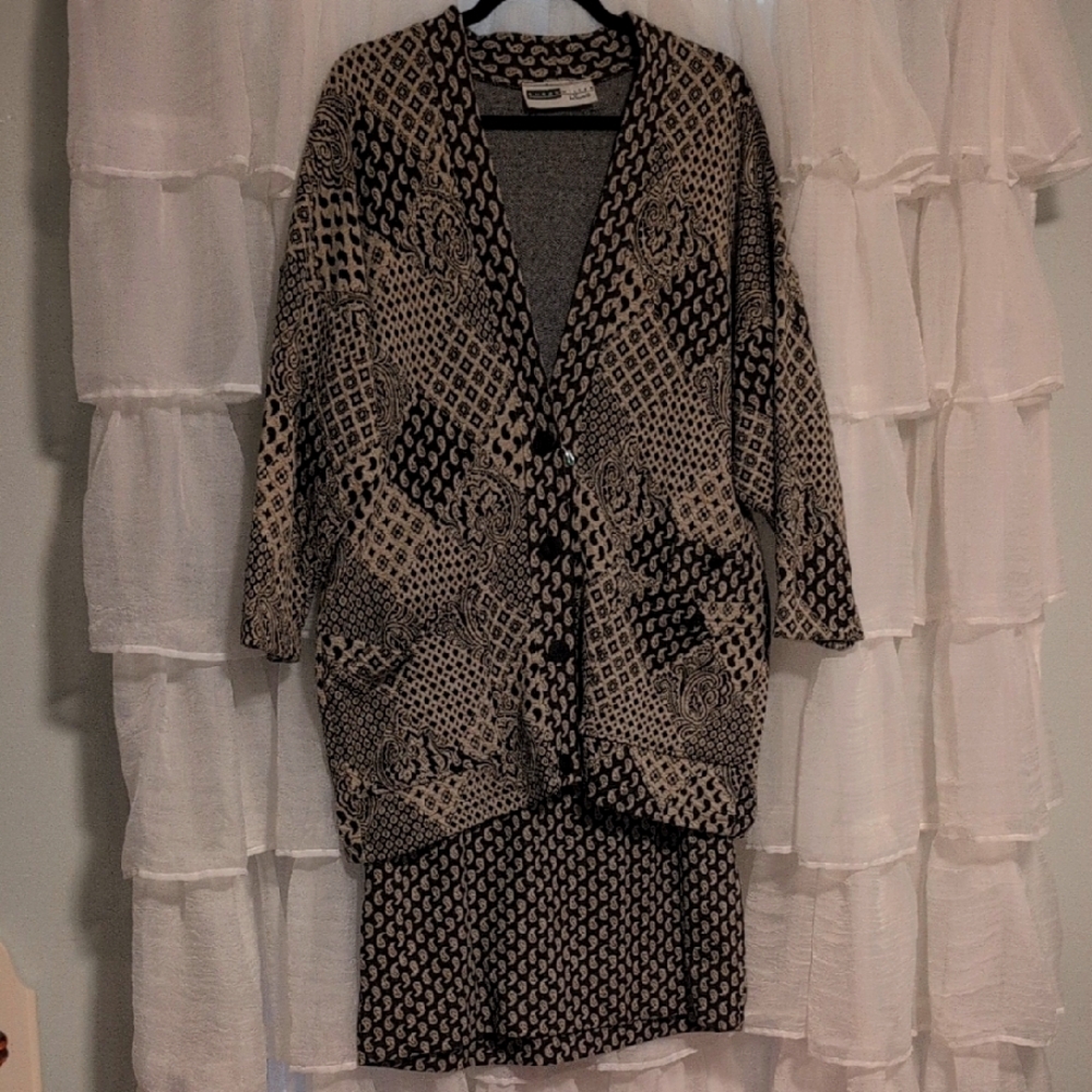 RAREVintage Susan Miller For Nouvelle 2 Piece Oversized Blazer & Skirt 1980s